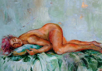 Dormiente 70x100 impasto e affresco.