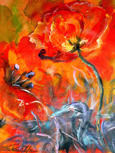 Papaveri, 35x50, dipinto ad olio.