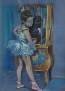 Bimba, 50x70, pastello su tela.