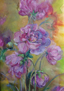 Peonie, 40x60, dipinto ad olio.