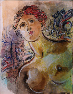 Venere, 38x30, acquerello su carta.