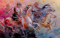 Cavalcata 57x75 tecnica mista.